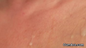 Naughty Beauty Gets Cumshot On Her Face Sucking All The Spunk free video