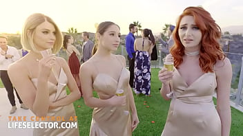 Three Bridesmaids With Wet Tight Pussies And One Cock free video