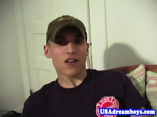 Gay American Twink Interviewed While Wanking free video